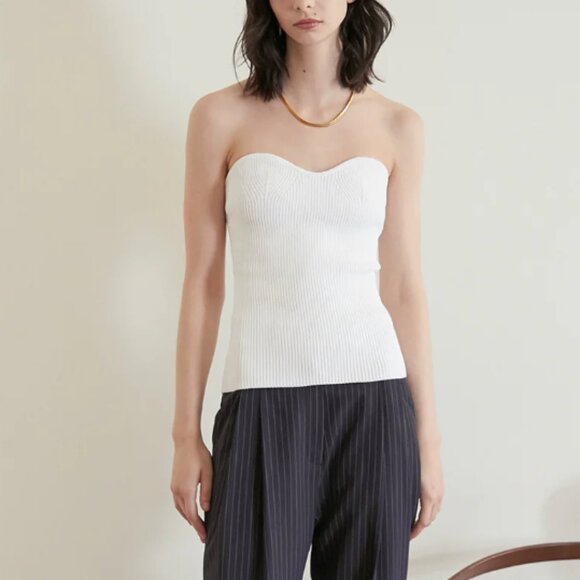 NWOT Pixie Market Cass Bustier Strapless Knit Top (Small) - Picture 3 of 5